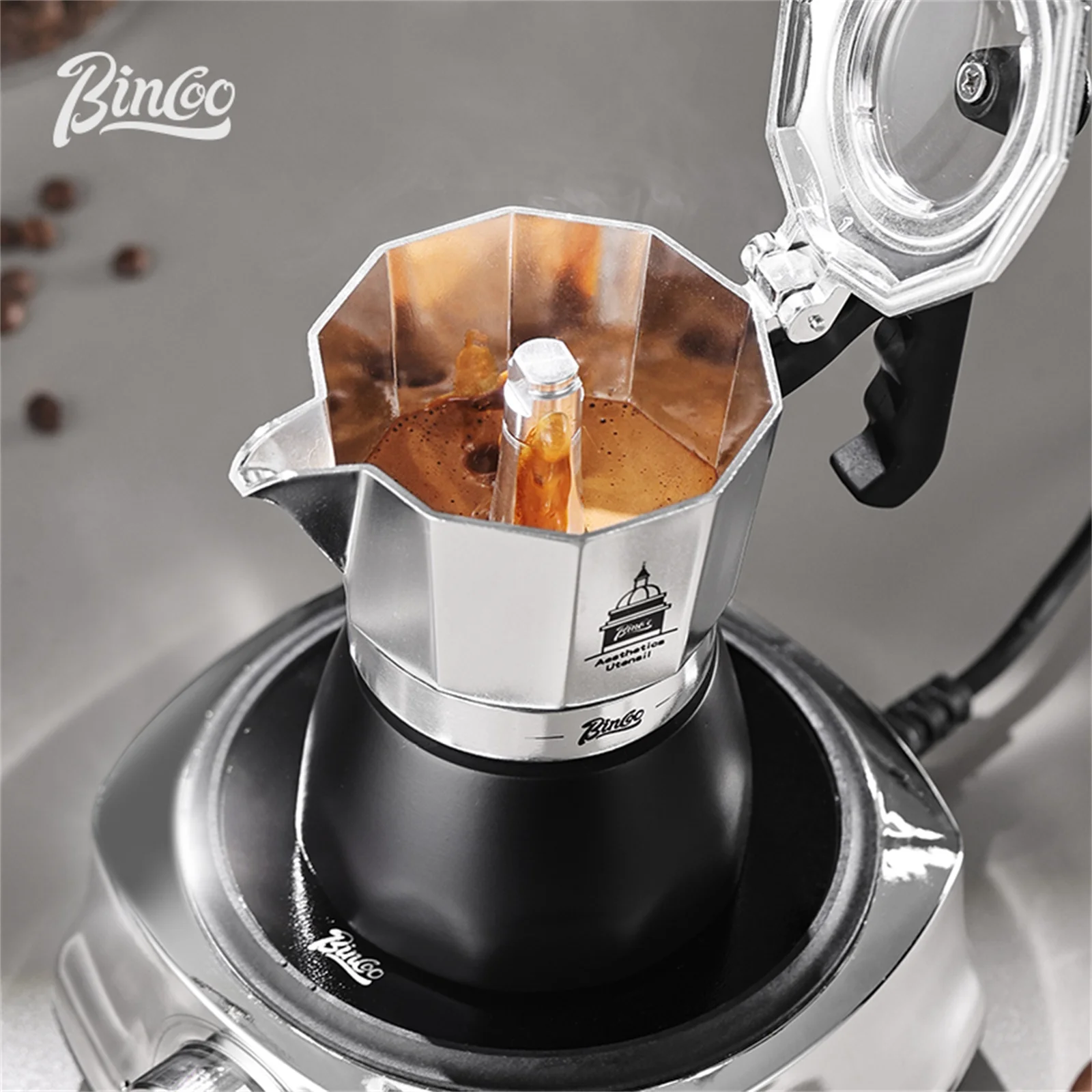 BINCOO Double Valve Moka Pot，E - đánh giá và giá Coffee Equipment For Home