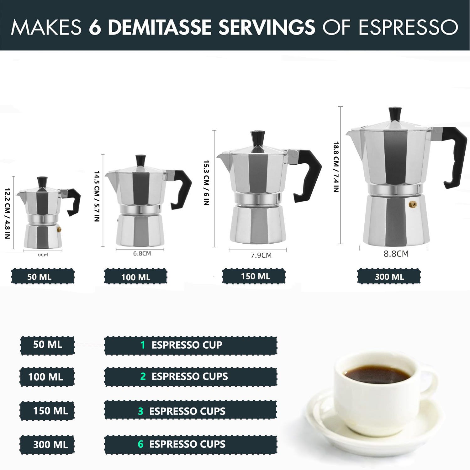 Classic Aluminum Moka Pot 50-3 - đánh giá và giá Coffee Equipment For Home