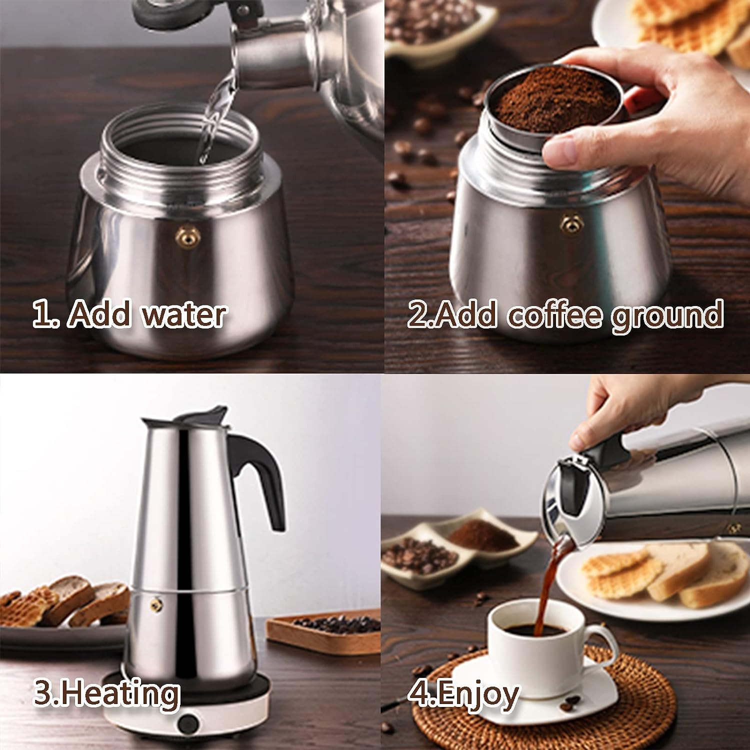 4/6/9 ly Moka nồi Caffe máy Es - đánh giá và giá Coffee Equipment For Home